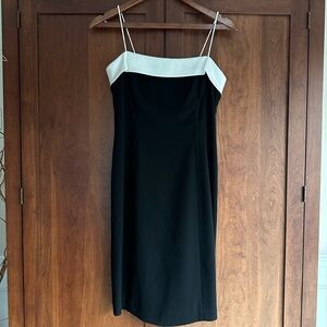 Ann Taylor Black and White Cocktail Dress & Wrap- Size 4P